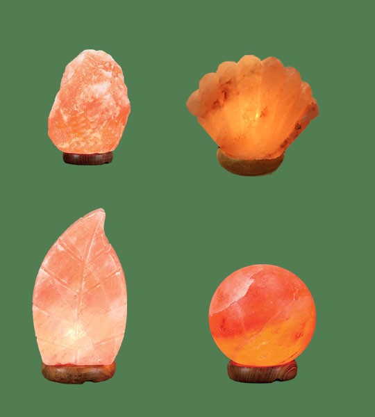 Himalayan Salt Lamps 1 Micro + 1 Sea Shell + 1 Sphere + 1 Leaf